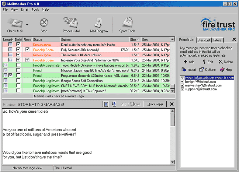 MailWasher Pro Screenshot